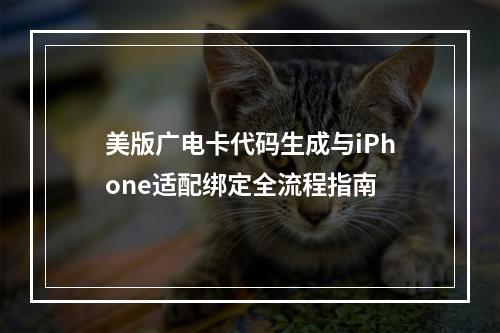 美版广电卡代码生成与iPhone适配绑定全流程指南