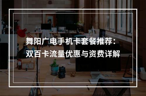 舞阳广电手机卡套餐推荐：双百卡流量优惠与资费详解