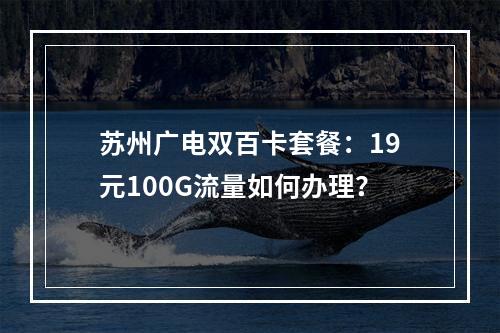 苏州广电双百卡套餐：19元100G流量如何办理？