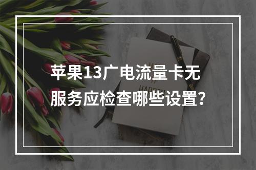 苹果13广电流量卡无服务应检查哪些设置？