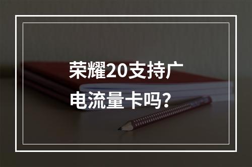 荣耀20支持广电流量卡吗？