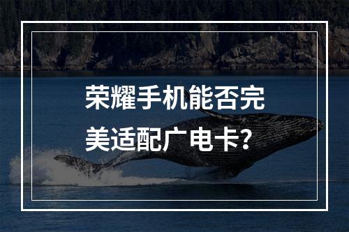 荣耀手机能否完美适配广电卡？