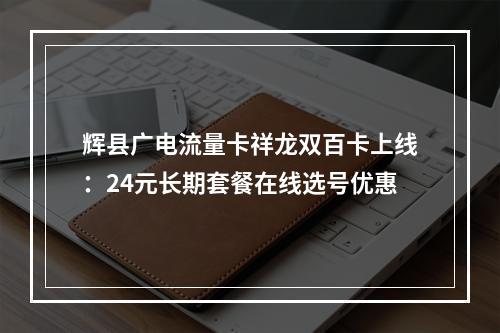 辉县广电流量卡祥龙双百卡上线：24元长期套餐在线选号优惠