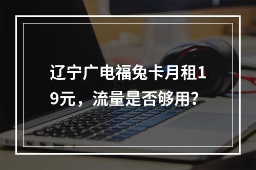 辽宁广电福兔卡月租19元，流量是否够用？