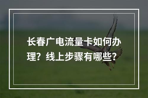 长春广电流量卡如何办理？线上步骤有哪些？