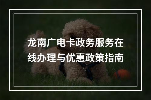 龙南广电卡政务服务在线办理与优惠政策指南