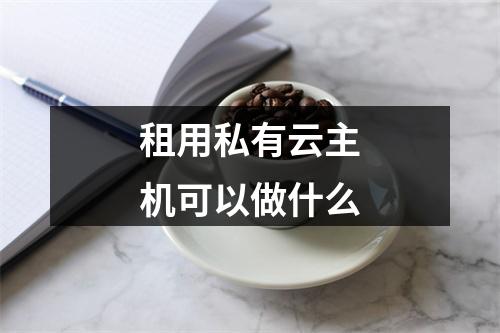 租用私有云主机可以做什么