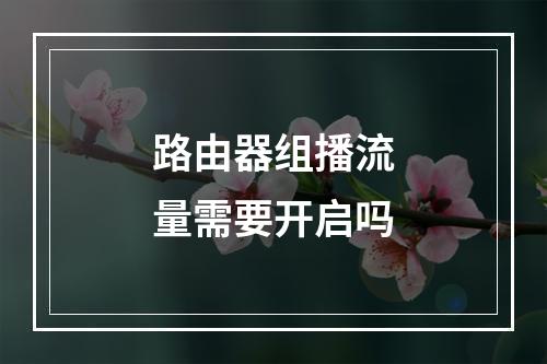 路由器组播流量需要开启吗