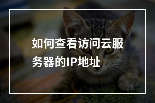 如何查看访问云服务器的IP地址
