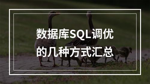 数据库SQL调优的几种方式汇总
