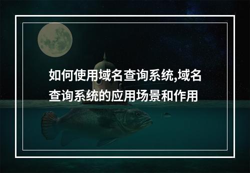 如何使用域名查询系统,域名查询系统的应用场景和作用