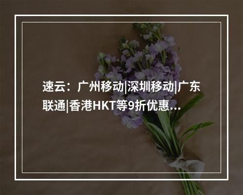 速云:广州移动|深圳移动|广东联通|香港HKT等9折优惠(广州云速网络科技有限公司)