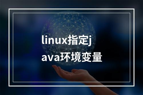 linux指定java环境变量