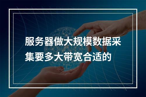 服务器做大规模数据采集要多大带宽合适的