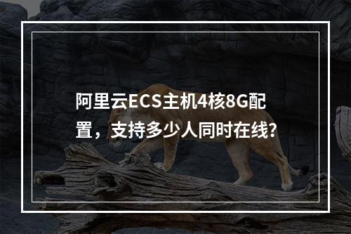阿里云ECS主机4核8G配置,支持多少人同时在线?