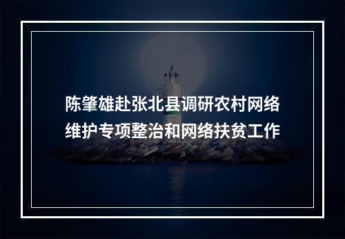 陈肇雄赴张北县调研农村网络维护专项整治和网络扶贫工作