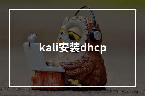 kali安装dhcp