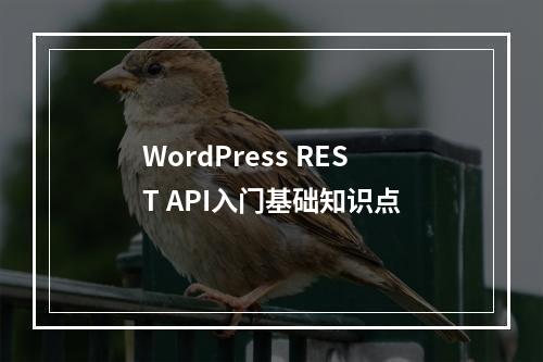 WordPress REST API入门基础知识点
