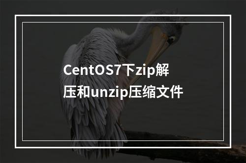 CentOS7下zip解压和unzip压缩文件