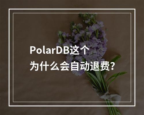 PolarDB这个为什么会自动退费?