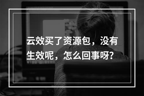 云效买了资源包,没有生效呢,怎么回事呀?
