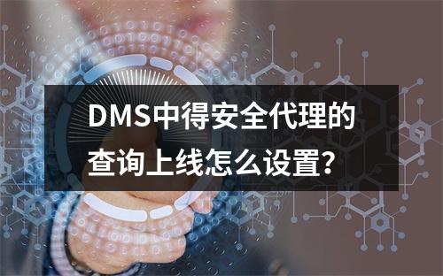 DMS中得安全代理的查询上线怎么设置?
