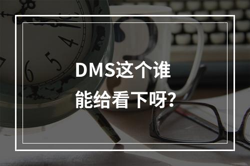 DMS这个谁能给看下呀?
