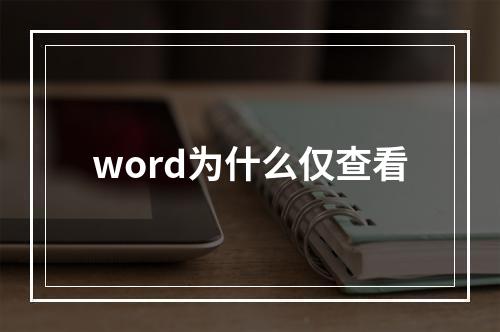word为什么仅查看