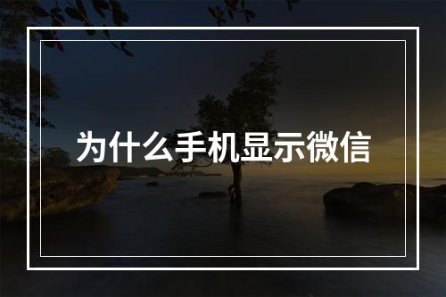 为什么手机显示微信