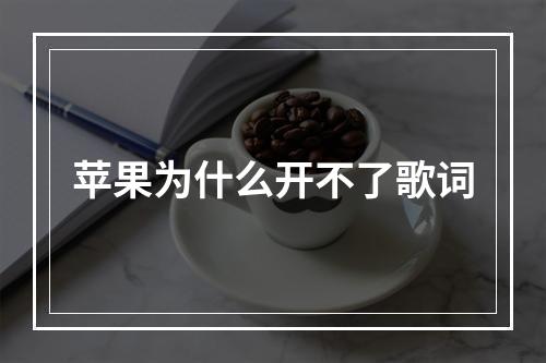 苹果为什么开不了歌词