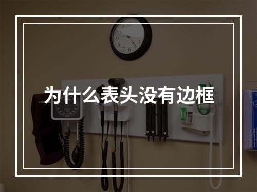 为什么表头没有边框