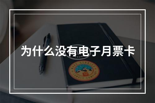为什么没有电子月票卡