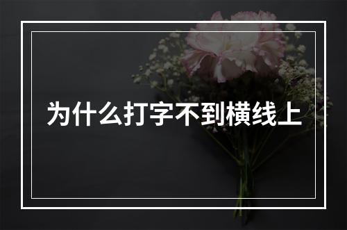 为什么打字不到横线上
