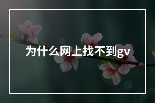 为什么网上找不到gv
