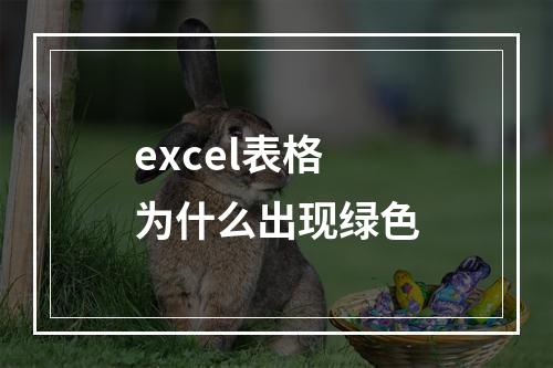excel表格为什么出现绿色