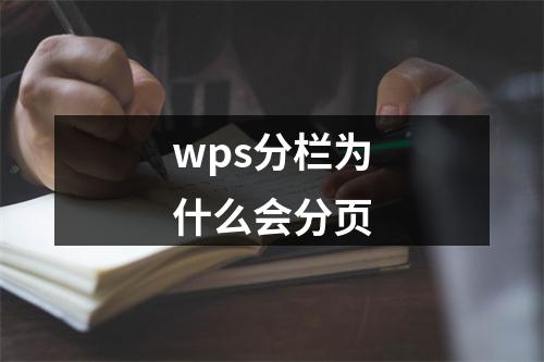 wps分栏为什么会分页