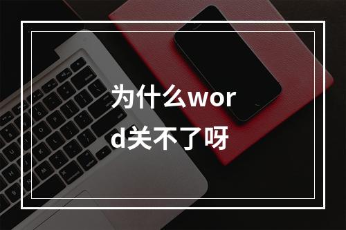 为什么word关不了呀