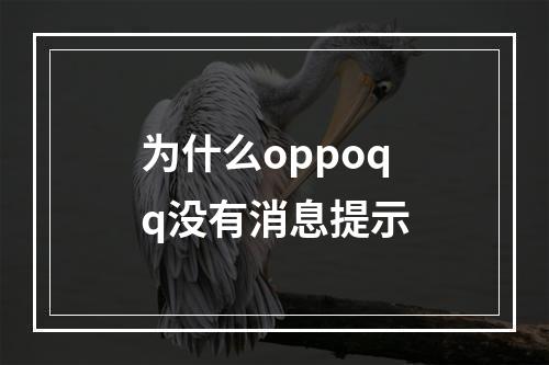 为什么oppoqq没有消息提示
