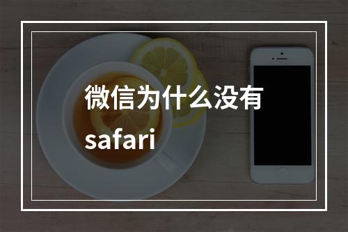 微信为什么没有safari