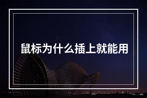 鼠标为什么插上就能用