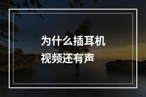 为什么插耳机视频还有声