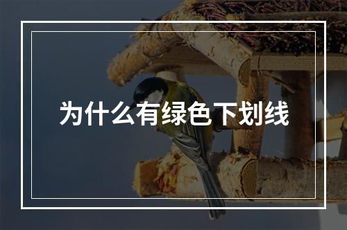 为什么有绿色下划线