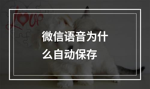 微信语音为什么自动保存