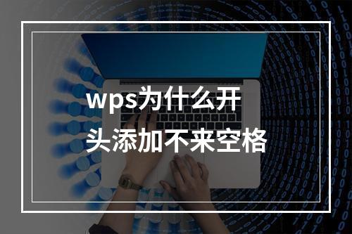 wps为什么开头添加不来空格