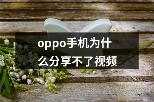 oppo手机为什么分享不了视频