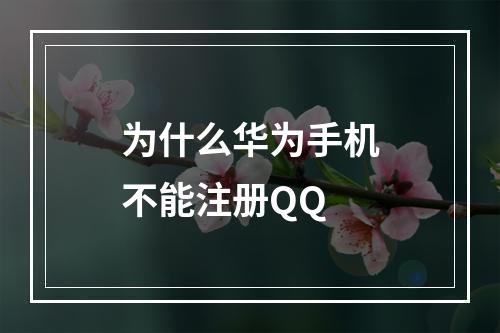 为什么华为手机不能注册QQ