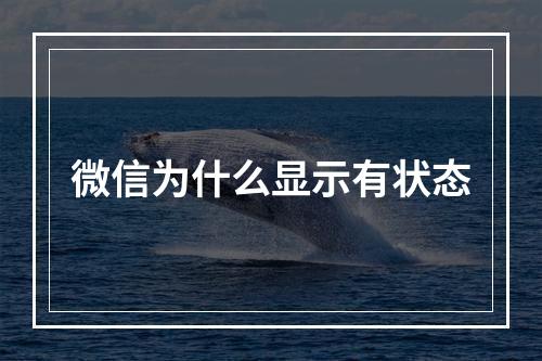微信为什么显示有状态