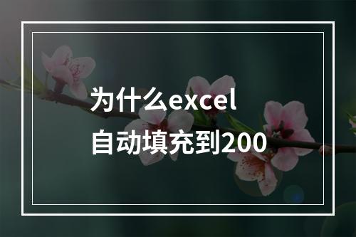 为什么excel自动填充到200