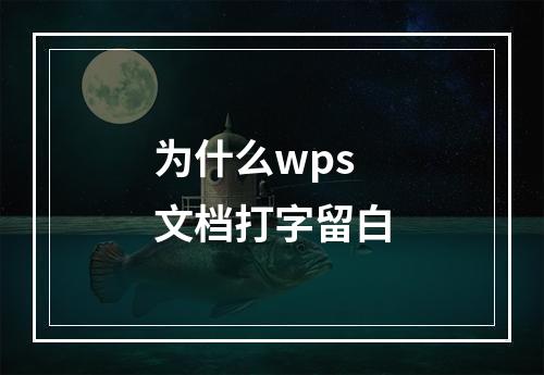 为什么wps文档打字留白