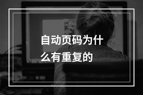 自动页码为什么有重复的
